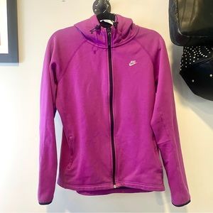 Nike Women’s Fuschia Full Zip Fleece Lined Running Hoodie